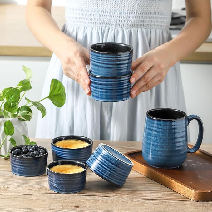 Ceramic Ramekins 6 oz, Oven Safe Souffle Dish Set of 6 - Image 7