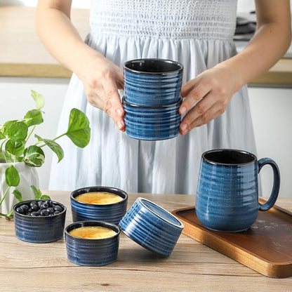 Ceramic Ramekins 6 oz, Oven Safe Souffle Dish Set of 6 - Image 7