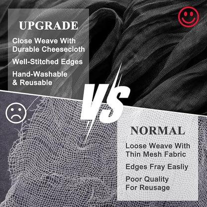 Cheesecloth Table Runner Black 10FT Boho Gauze Runner, 2 Pack | 120 Inch Cheese - Image 4