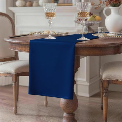 Navy Blue Table Runner, Waterproof Washable Runners 72 Inches Long | Reusable - Image 2