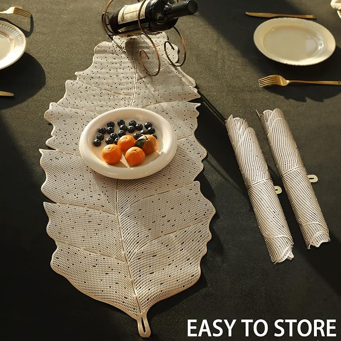 FAVE Gold Table Runner 36 Inches Musaleaf Dining Table Runner | Heat Resistant - Image 8