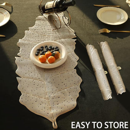 FAVE Gold Table Runner 36 Inches Musaleaf Dining Table Runner | Heat Resistant - Image 8