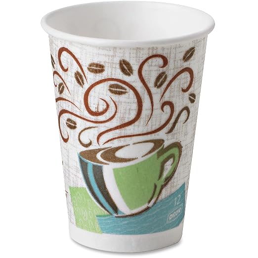 Dixie PerfecTouch 12 oz. Insulated Paper Hot Coffee Cup by GP PRO, Coffee Haze - Image 4