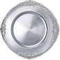 Allgala Heavy Quality Round Charger Plates - Set for Table Decor - Ideal for Weddings, Thanksgiving Parties & Holidays - Floral Silver (13-Inch 6-Pack)