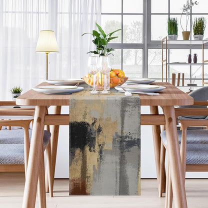 Emvency Table Runner, 13x72 Inch, Abstract Modern Gold | Textured Artistic - Image 7