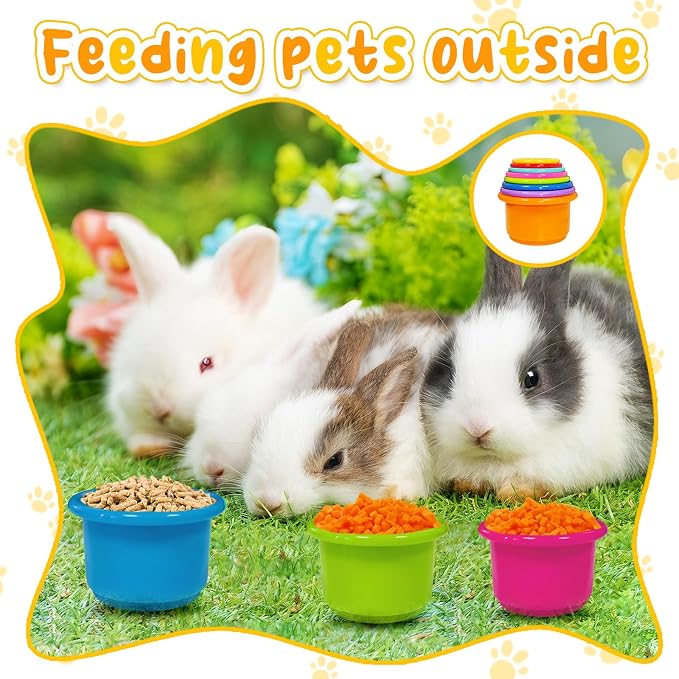 8 Pcs Stacking Cups for Small Animal Toys, Nesting Rabbit Toys of Different - Image 5