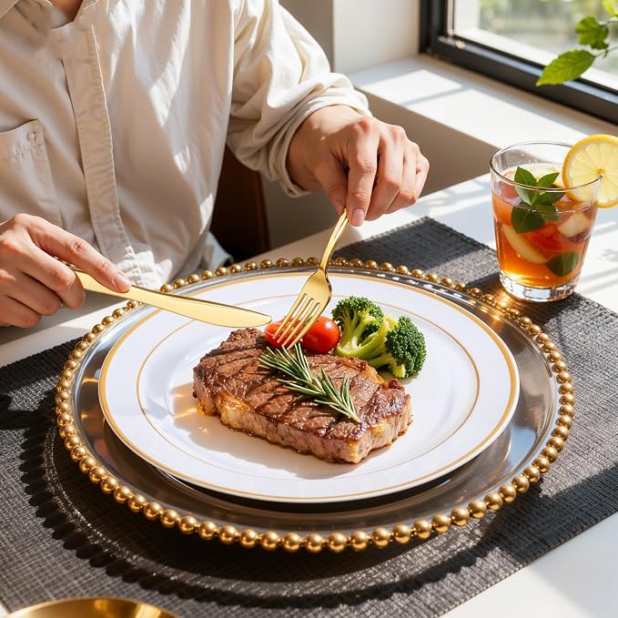 350Piece Gold Dinnerware Set for 50 Guests - Image 2