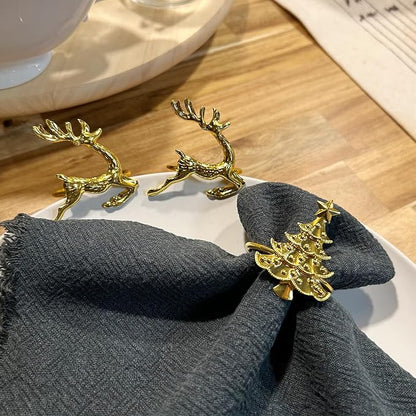 Christmas Gold Napkin Rings Set of 12 - Image 2