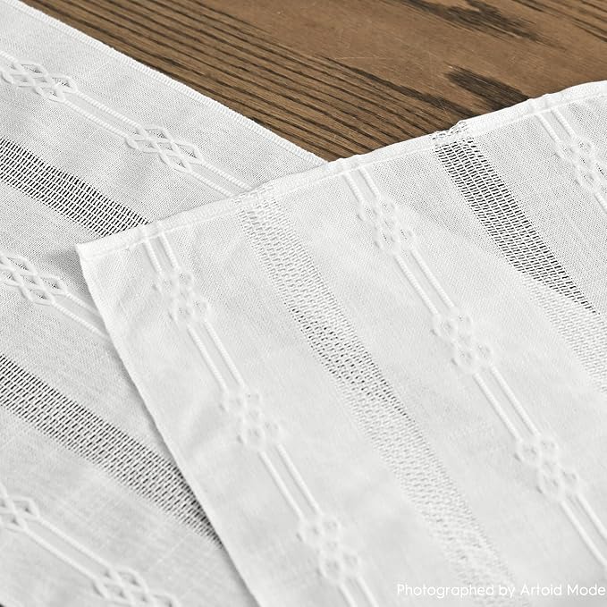 Artoid Mode White Farmhouse Embroidered Hollow Table Runner, Seasonal Kitchen - Image 5