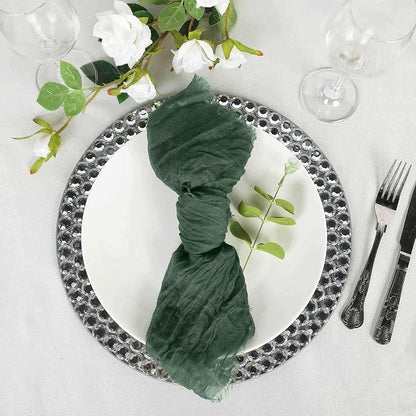 Efavormart 5 Pack 24"x19" Moss Green Matte Gauze Cheesecloth Napkins, Forest - Image 9