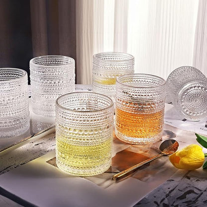 OPAYLY hobnail Drinking Glasses Old Fashion Glass 10oZ rocks glasses Set of 4 - Image 3