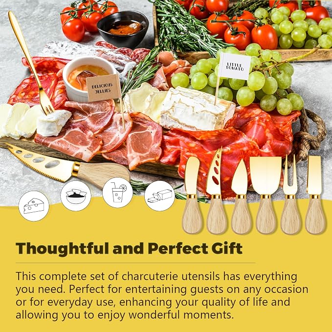 Charcuterie Boards Accessories Gold Charcuterie Utensils Cheese Butter Spreader - Image 7