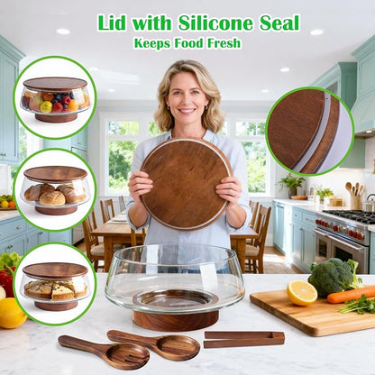 Extra Large Glass Salad Bowl - Image 5
