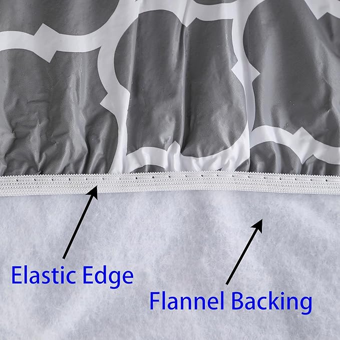 Walrus Round Vinyl Fitted Tablecloth with Flannel Backing Elastic Edge Design Table Cover Waterproof Oil-Proof PVC Table Cloth Stain-Resistant Best for 57"-66" Round