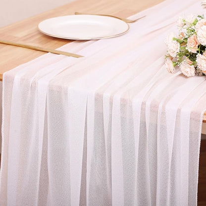 10FT White Chiffon Table Runner 30x120 Inches Romantic Sheer Table Runner Boho - Image 7