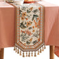 bilin gaier Designer Elegant French Linen Table Runner, Floral Pattern by bilingaier