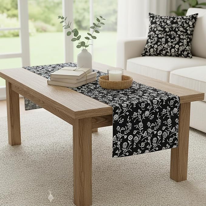 Floral Table Runner Vintage Flowers Botanical Design Rustic Grand Millennial - Image 3