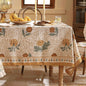 patdrea Designer Linen Tablecloth for Square Table,Vintage Durable Floral Pattern Table Cloth,Dacorative Cover for Kitchen Dining,Parties Christmas,Thanksgiving,Party,67"x67"-Cornflowers
