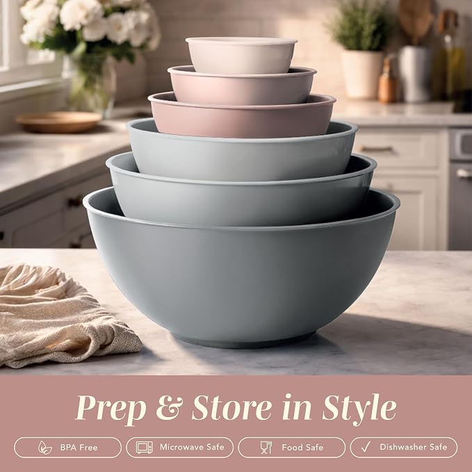 COOK WITH COLOR Mixing Bowls with TPR Lids - Image 3