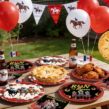 40 Pcs Derby Day Plates and Napkins Set, 9 Inch Run - Image 6