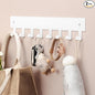 pickpiff Key Holder Wall Mount, Adhesive Key Rack with 8 Hooks Hanger for Car Key Ring, Metal Key Chain Organizer, White 1 Pack