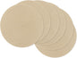 SHACOS 15 inch Round Braided Placemats Set of 6 Non Slip Heat Resistant Round Table Mats Fabric Place Mats for Dinner Party Table Decoration (Light Beige, 6)