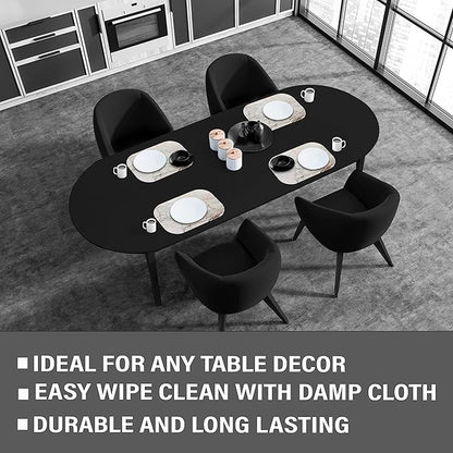 Dainty Home Rose Gold Marble Oval Cork Placemats - Heat Resistant, Non-Slip, Easy Clean for Elegant Dining - 12"x18" Set of 2 - Perfect for Stylish, Modern Homes
