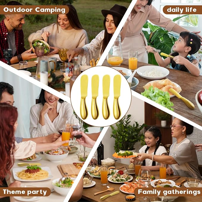 Butter Knife Butter Spreader Knife Gold Butter Knives 4 PCS Cheese Spreader - Image 6