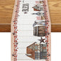 Farmhouse Table Runner, Rustic Western Texas Star Berries Cowboy Wooden Plank by Unknown