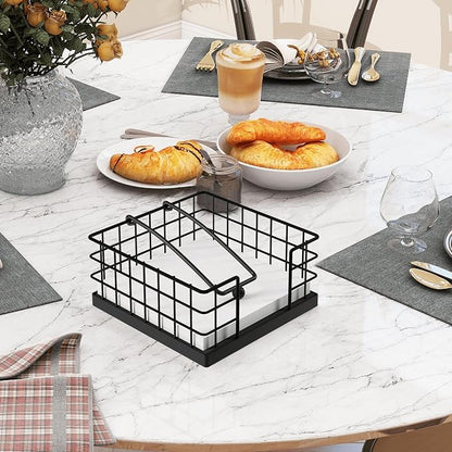 Napkin Holders for Paper Napkins, Farmhouse Napkin Holder for Table, Flat - Image 3