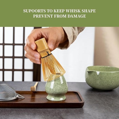 YIBO Matcha Whisk Set With Bowl, Ceramic Matcha Making Kit Includes Bamboo Whisk - Image 5