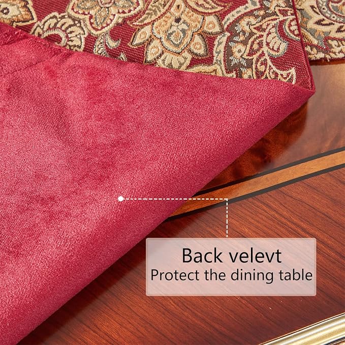 Luxury Vintage Design Table Runner 60 inches Long Embroidery Jacquard Fabric - Image 6