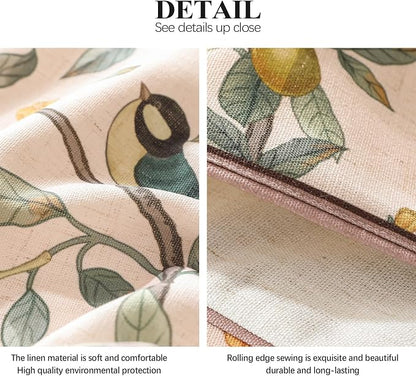 bilin gaier Designer Vintage Linen Table Runner, Floral Fruit Pattern, Dining - Image 6
