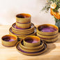 Ceramic Dinnerware Set for 4, 16-Piece Plates and Bowls Set | Lightweight by TheTerra