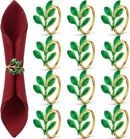 WILLBOND Leaf Napkin Rings Holders Fall Party Napkin Rings by Willbond+Technology+Limited