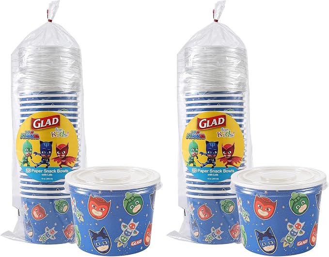 Glad for Kids 12 oz PJ Masks Space Paper Snack Bowls by GladTrashFoodStorage