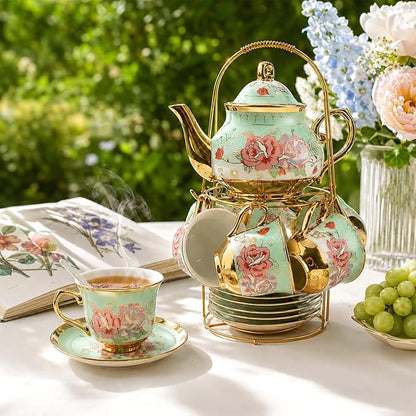 20 Pcs Porcelain Tea Set, European Ceramic Adult Tea Service Set - Image 7
