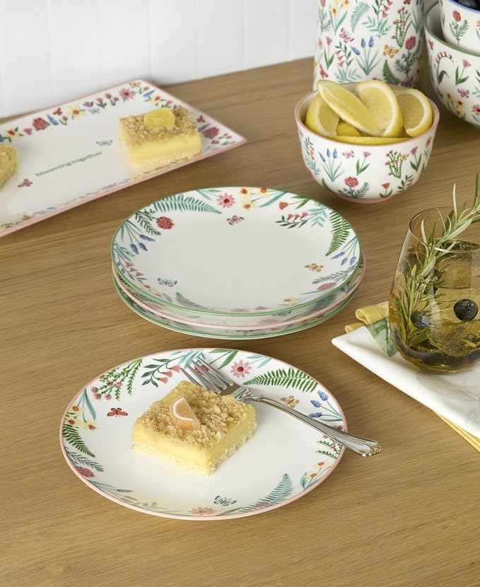 Oneida First Blooms 4-Piece Accent Plates, Appetizer Plate Set - Image 2