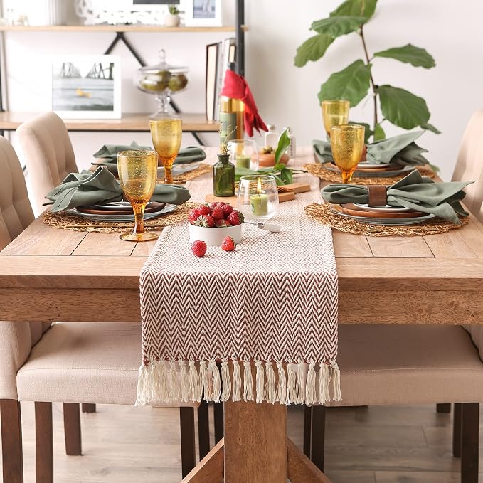 DII Woven Basic Tabletop Collection Chevron Table Runner - Image 4