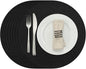 Myir JUN Round Placemats Dual Sided, Faux Leather Place Mats Set of 4 Indoor Placemats for Dining Table Outdoor Placemats Non-Slip Washable Table Mats (Set of 8, Black)