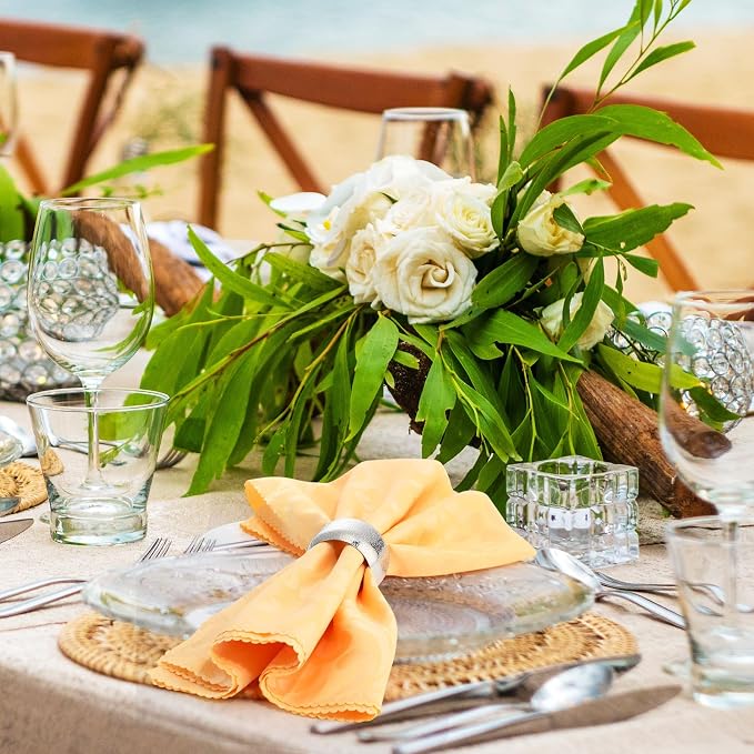 Lallisa 24 Pcs Silver Napkin Rings Bulk Metal Classic Napkin Ring Holders - Image 4