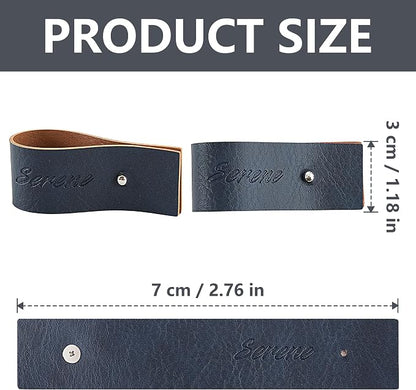 Navy Blue Napkin Rings Set of 6 – Elegant Leather Napkin Ring Holders, - Image 2