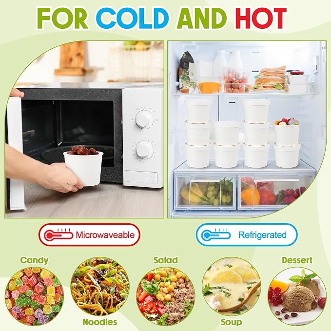 Fulmoon 100 Pack Paper Soup Containers - Image 6