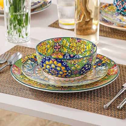 vancasso SIMI 28 oz Cereal Bowls Set of 6, Bohemian Ceramic Soup Bowls | - Image 8