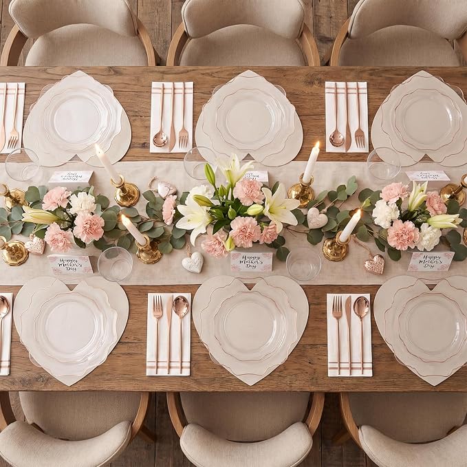 350Pcs Rose Gold Plastic Plates - Image 7