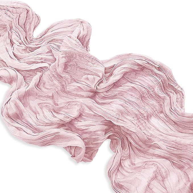 1 Pack Dusty Pink Cheesecloth Table Runner 35x120 Inch 10Ft Rustic Gauze Cheese - Image 8