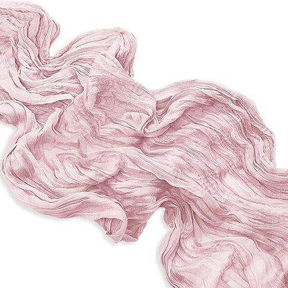1 Pack Dusty Pink Cheesecloth Table Runner 35x120 Inch 10Ft Rustic Gauze Cheese - Image 8