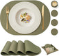 Woven Faux Leather Oval Placemats Set of 4/6 by Promattoo