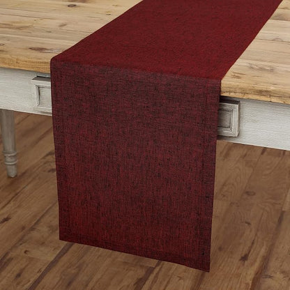 Solino Home 100% Pure Linen Table Runner Red, Athena 14 x 120 Inch Long | Table by SolinoHome