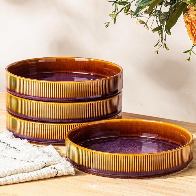 7.5" Ceramic Pasta Bowls Set of 4, Salad Bowls | Versatile Serving Bowls by TheTerra